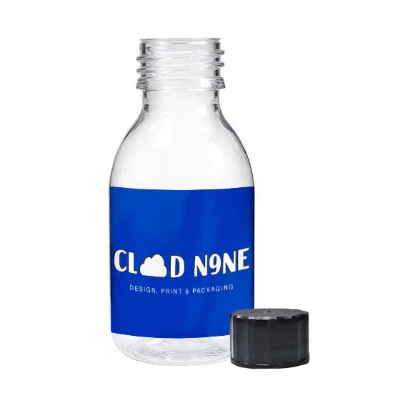 custom 100ml bottle labels printing service, custom syrup bottles labelled with custom design