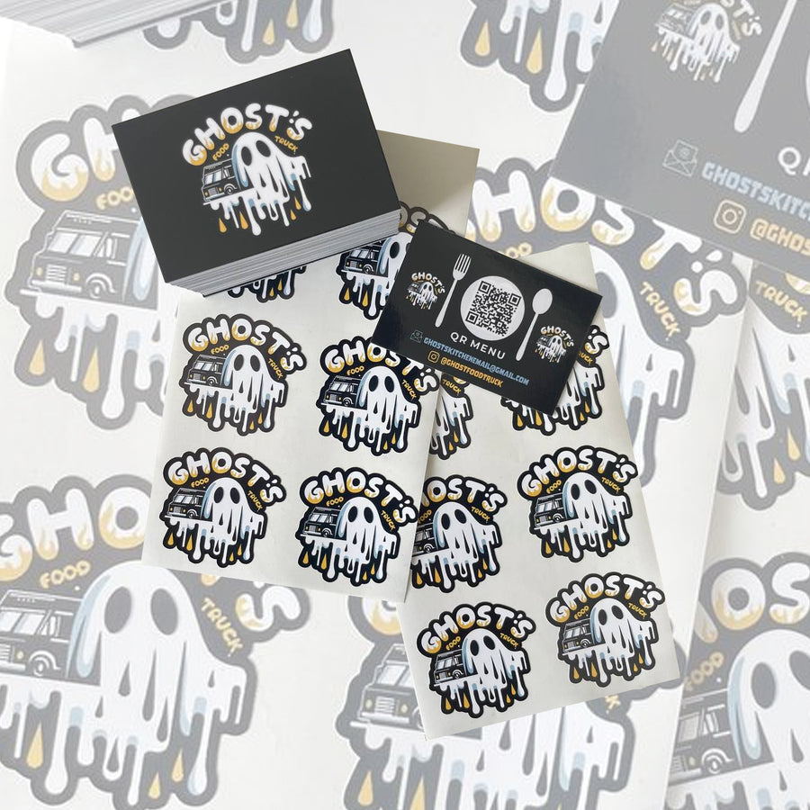 Custom business cards with professional design and high-quality print finish.