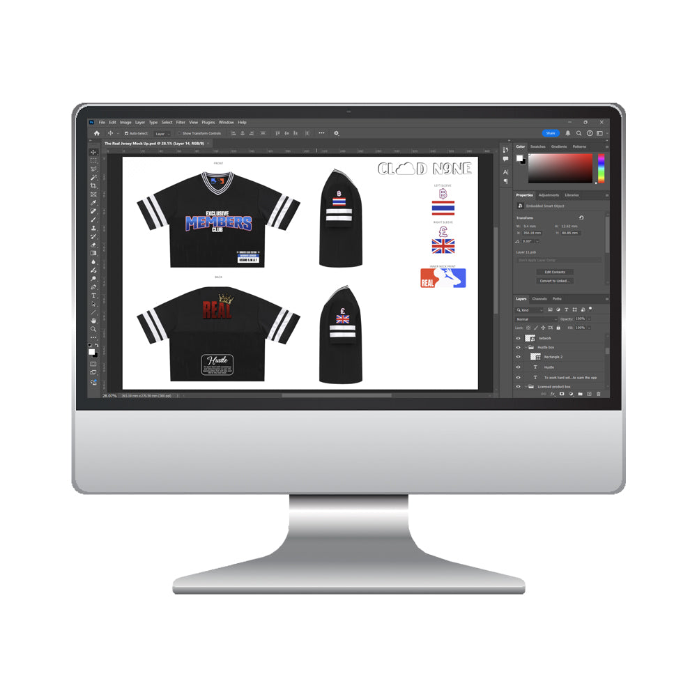 clothing design with shirt mockups, professional designer service.