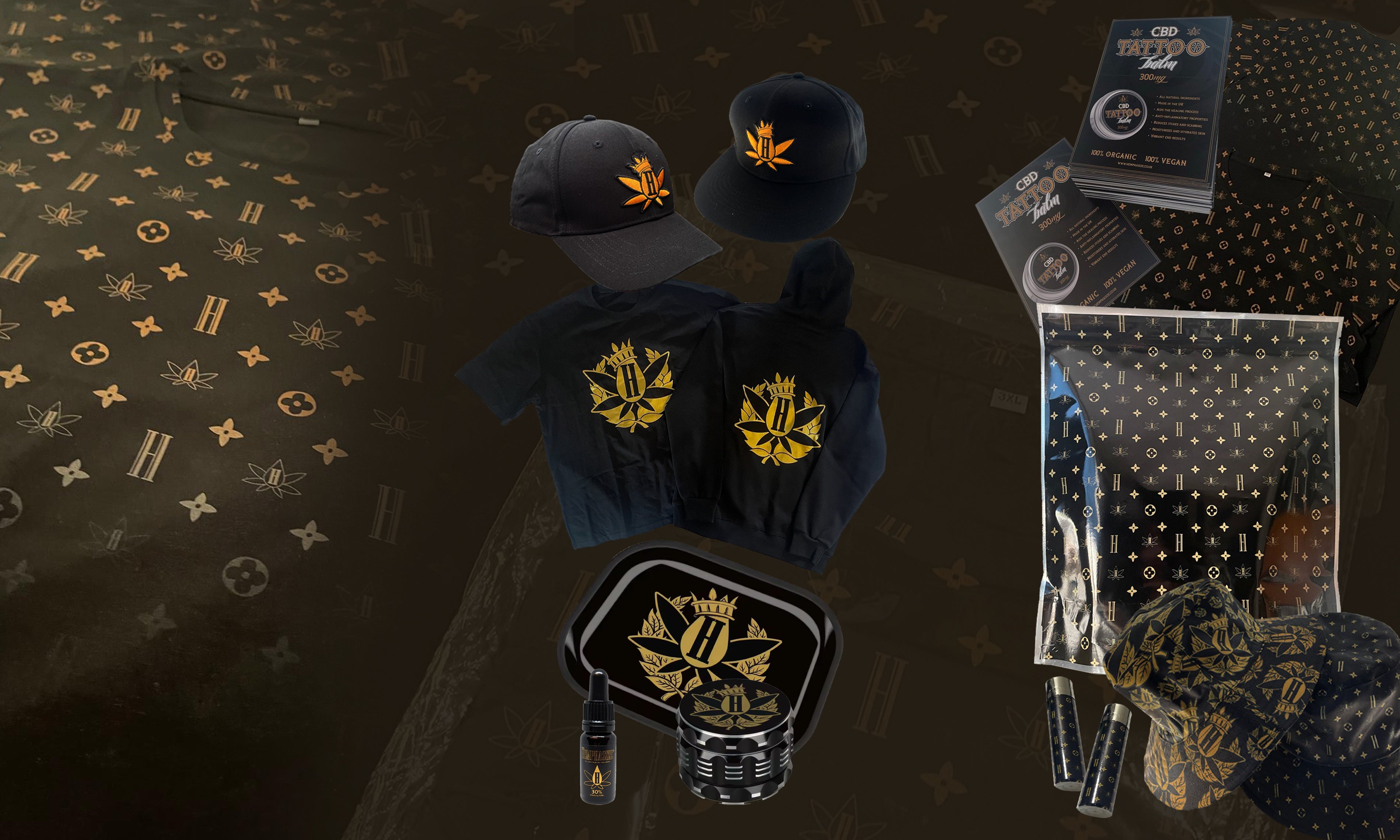 Custom printed merchandise, grinders, rolling trays, clothing - Cloud Nine