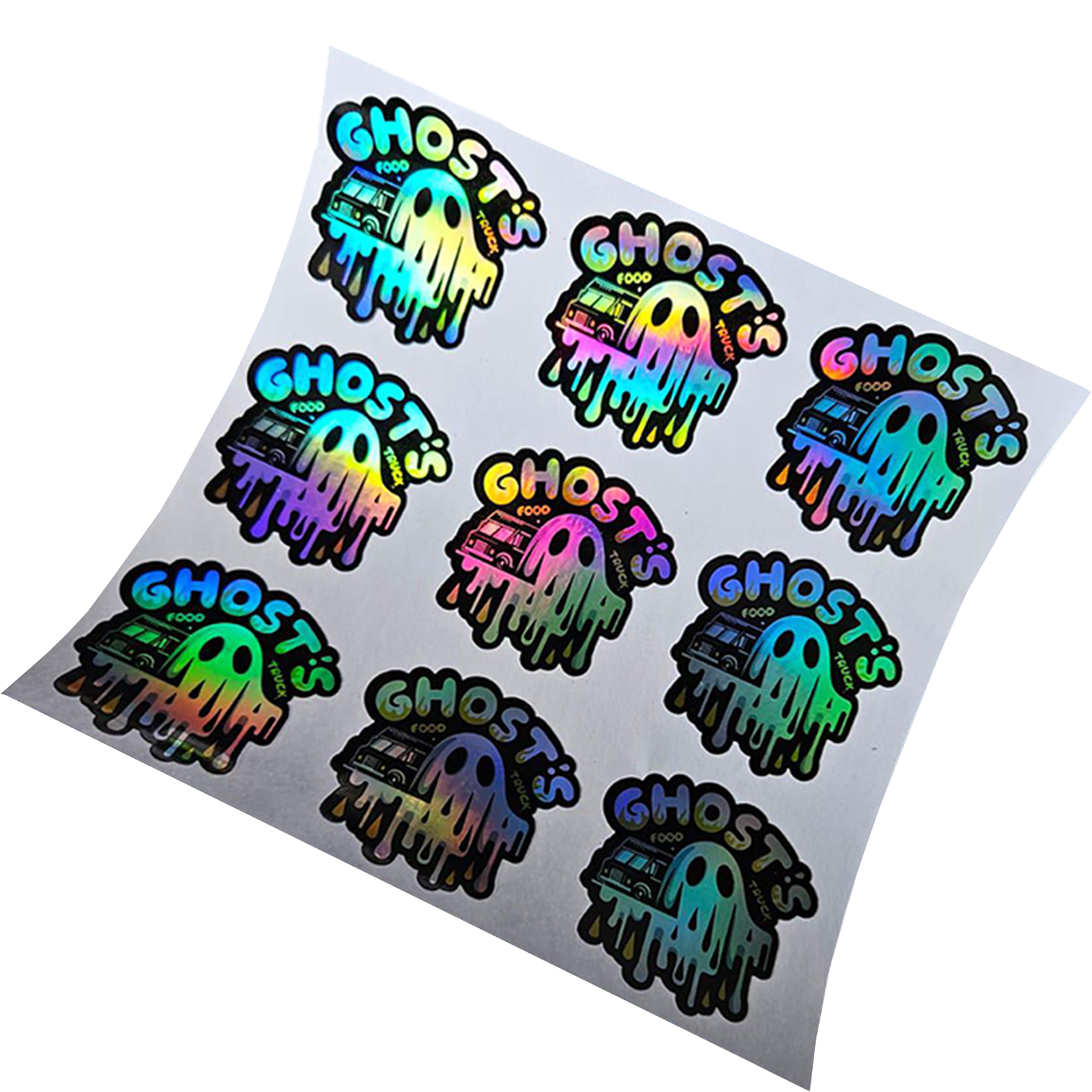 Fast turnaround custom holographic stickers with upload or design service