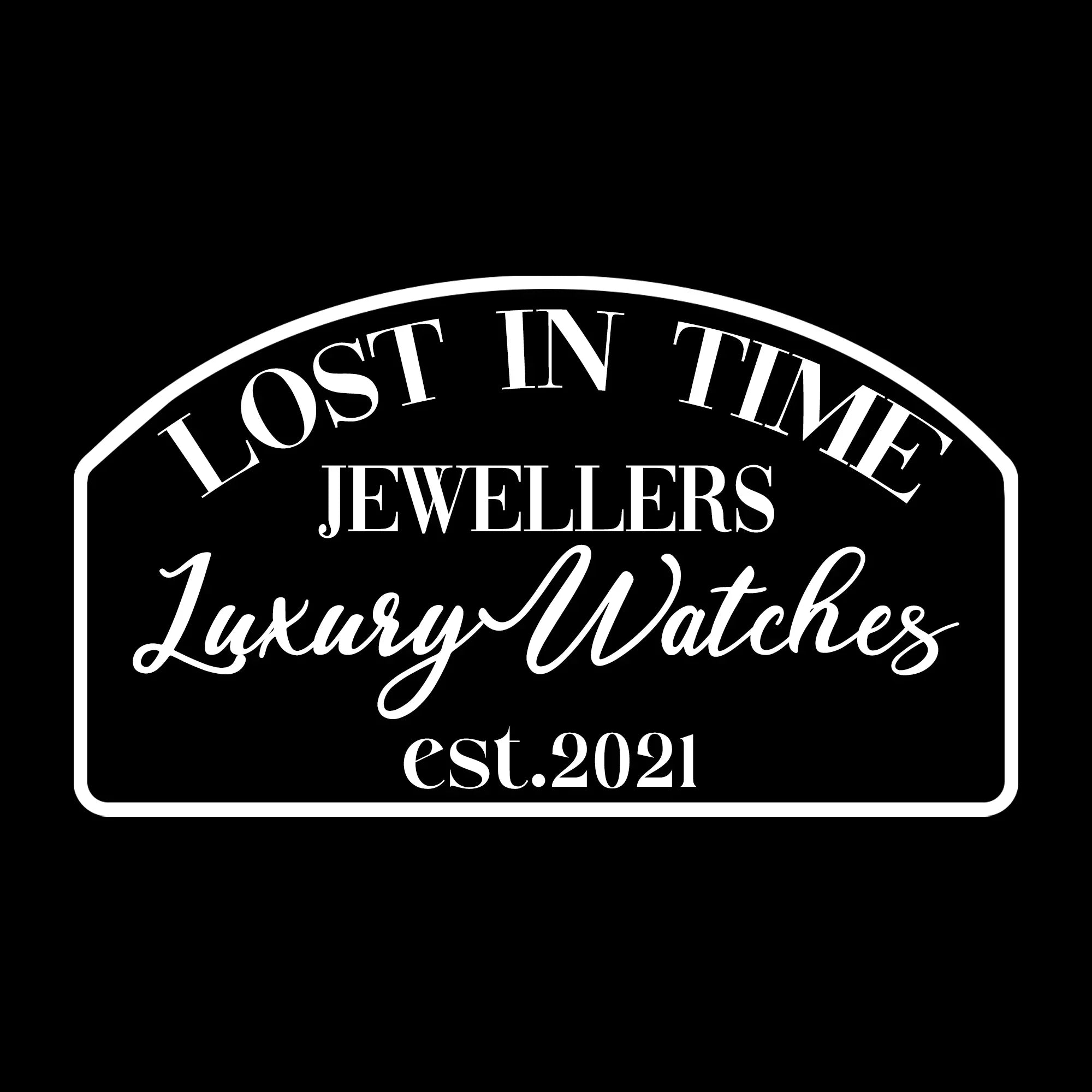 Custom logo design for jewellers in london lost in time jewellers luxury watches graphic design