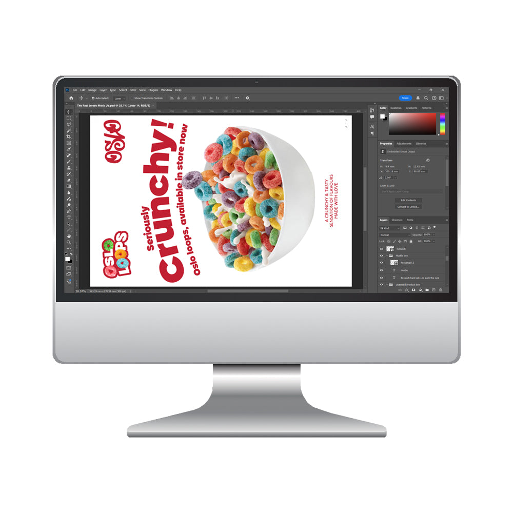 Custom poster design for our custom print posters with a colorful cereal box designed by Cloud N9ne