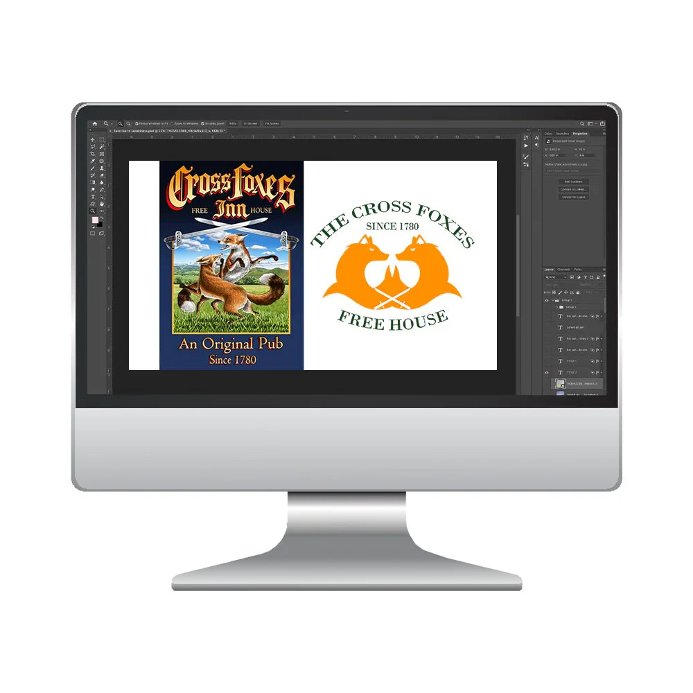 custom professional logo design, pub signage modernised redesign