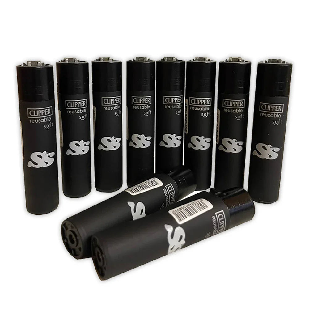 Custom direct printed Clipper refillable lighters featuring personalized artwork soft touch lighter