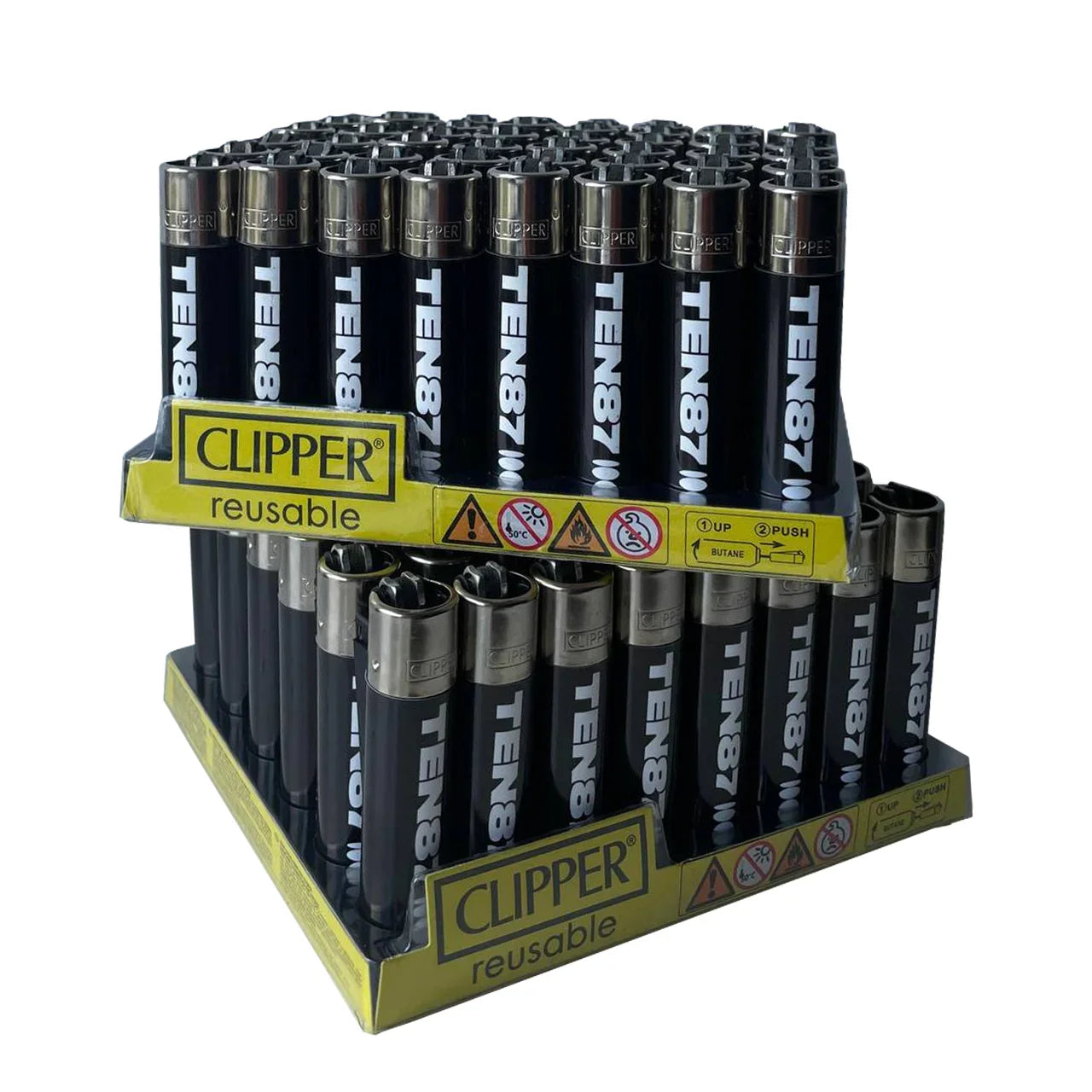 Custom Clipper lighters for recording studio – direct printed personalised Clipper lighters with logo design.